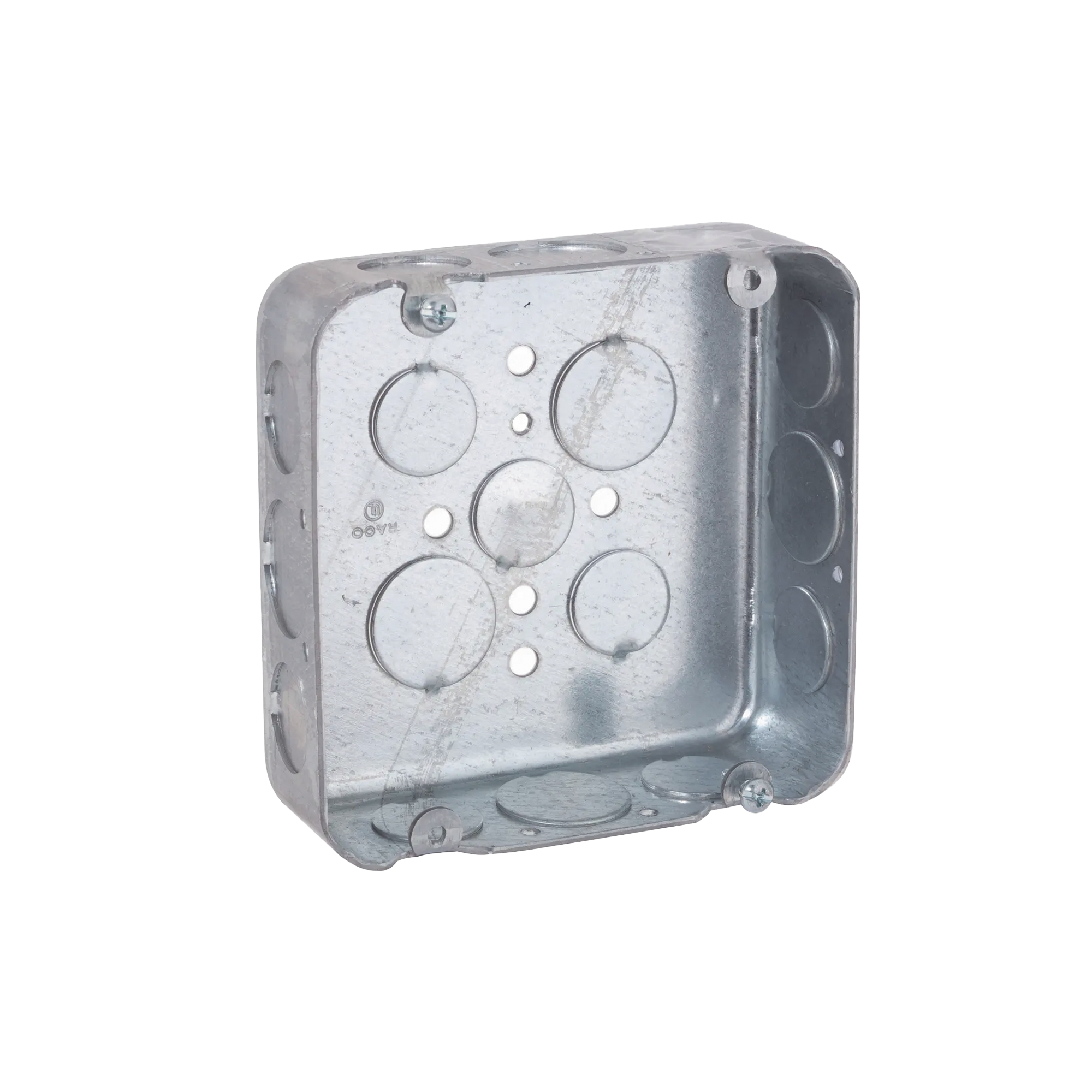 Caja Cuadrada 4 11/16"/ Profundidad 1 1/2"/ 11 Entradas 1/2", 6 Entradas 3/4"/ Troquelada.