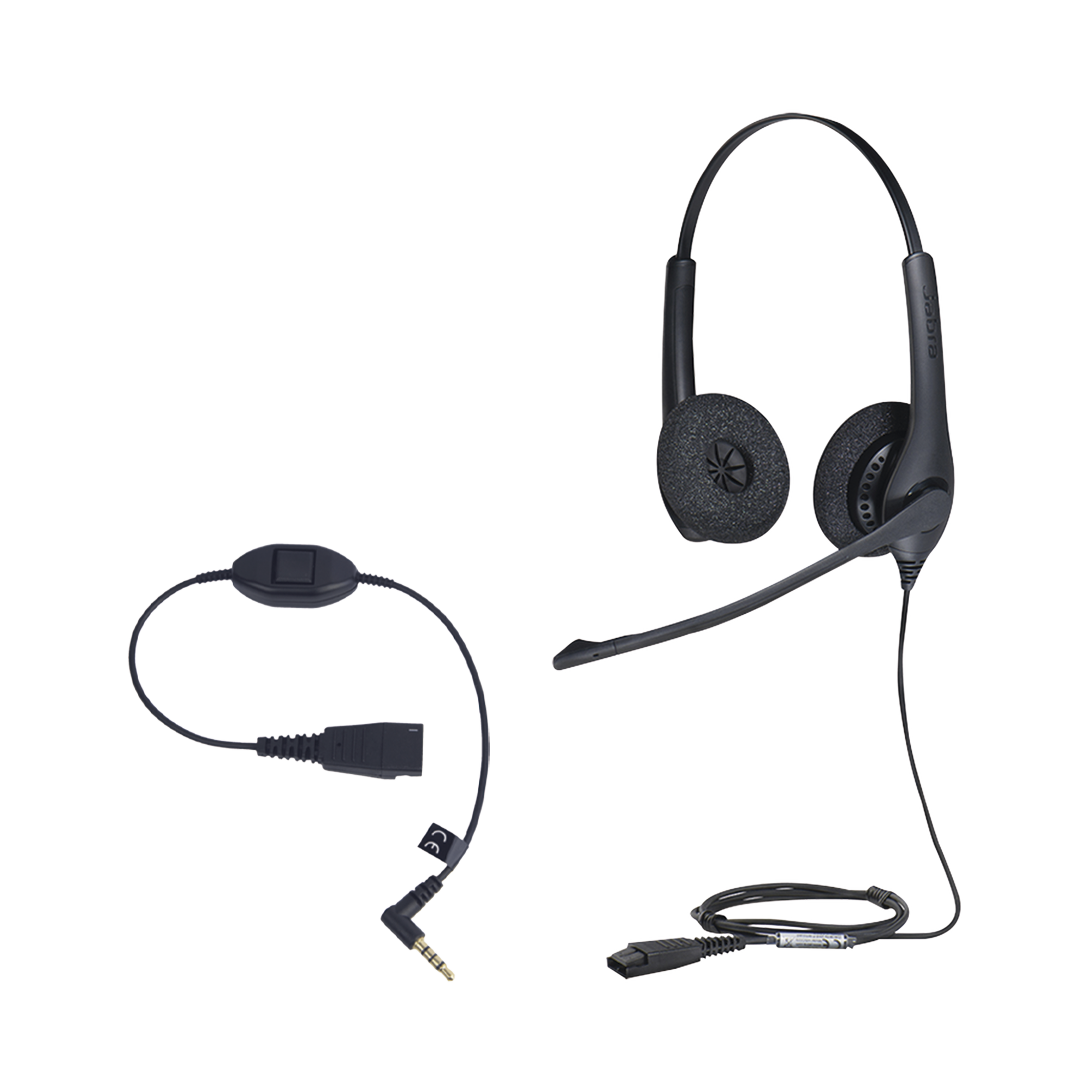 KIT, Diadema con cancelación de ruido, con accesorio para conexiones 3.5mm Incluye modelos BIZ-1500-DUO-QD y MOBILE-QD-35MM-S