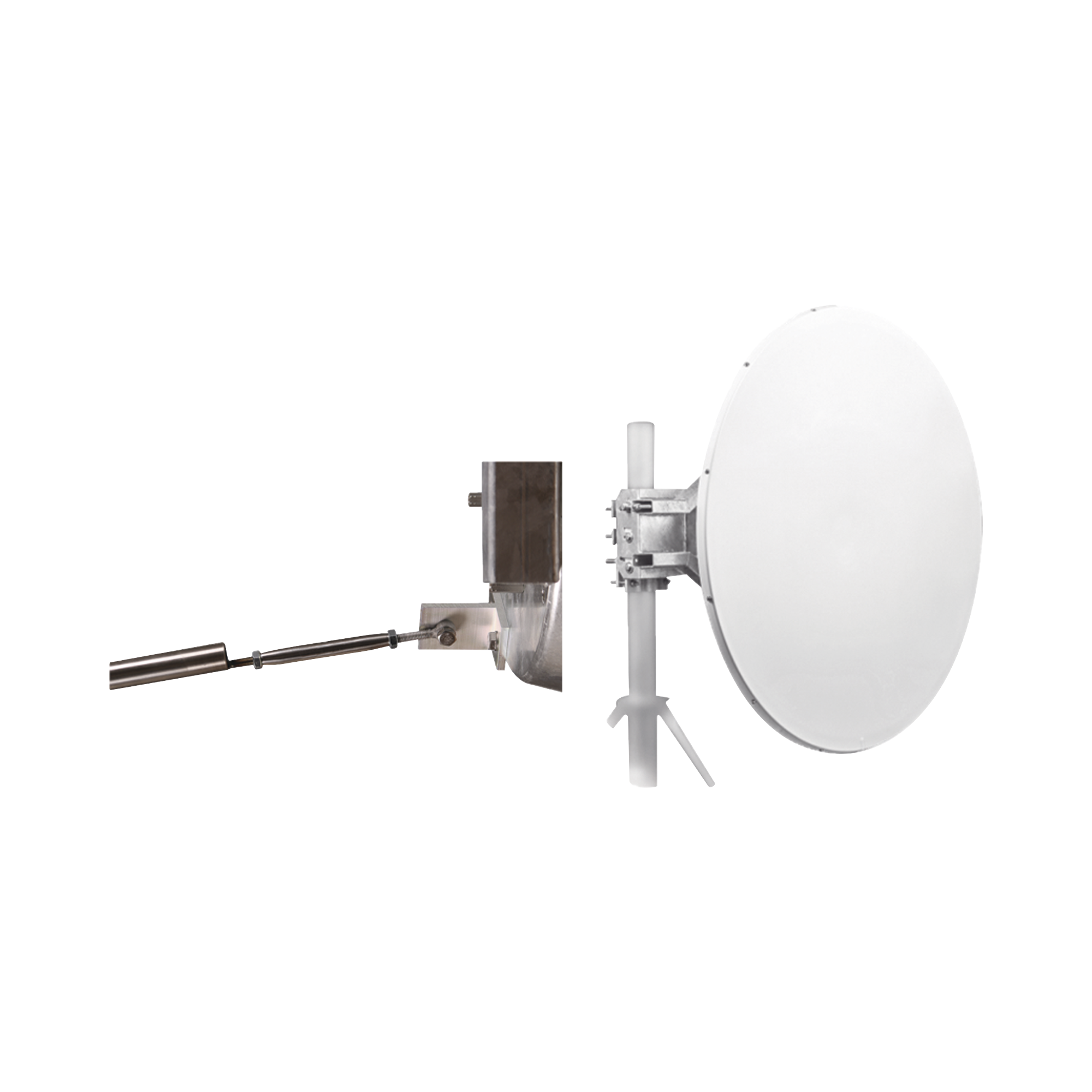 Antena direccional de Alto Rendimiento, 4 ft, Frecuencia de (4.9 a 6.1 GHz), Alto Aislamiento al Ruido, Ganancia de 35 dBi, Soporte de acero inoxidable, polaridad en 90 ° y 45 °, incluye montaje.