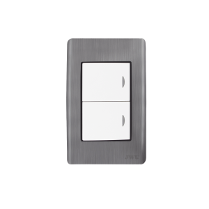 Apagador Doble de 10 A/ 127 V CA ~ 60 Hz / Placa de Acero.