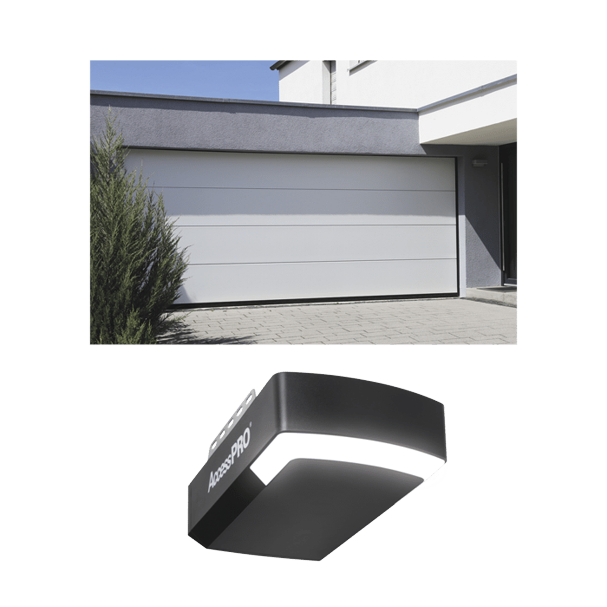 KIT COMPLETO Puerta D/ Garage 10x9 Pies / Lisa Linea Central / Color blanco / Insulada / Incluye Motor FS1000APPRT / 1/2HP / Fuerte/Silencioso/Luz LED/Motor DC .