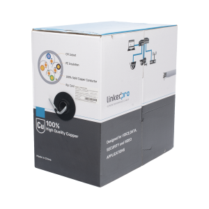 Bobina de cable de 305 m, ( 1000 ft ), Cat5e, alto desempeño, de color Gris, UL, para aplicaciones en video vigilancia, redes de datos. Uso Interior