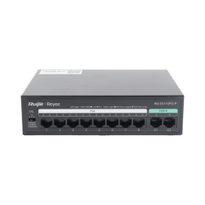 Switch PoE no administrado de 2 puertos Gigabit y 8 puertos 10/100 Mbps