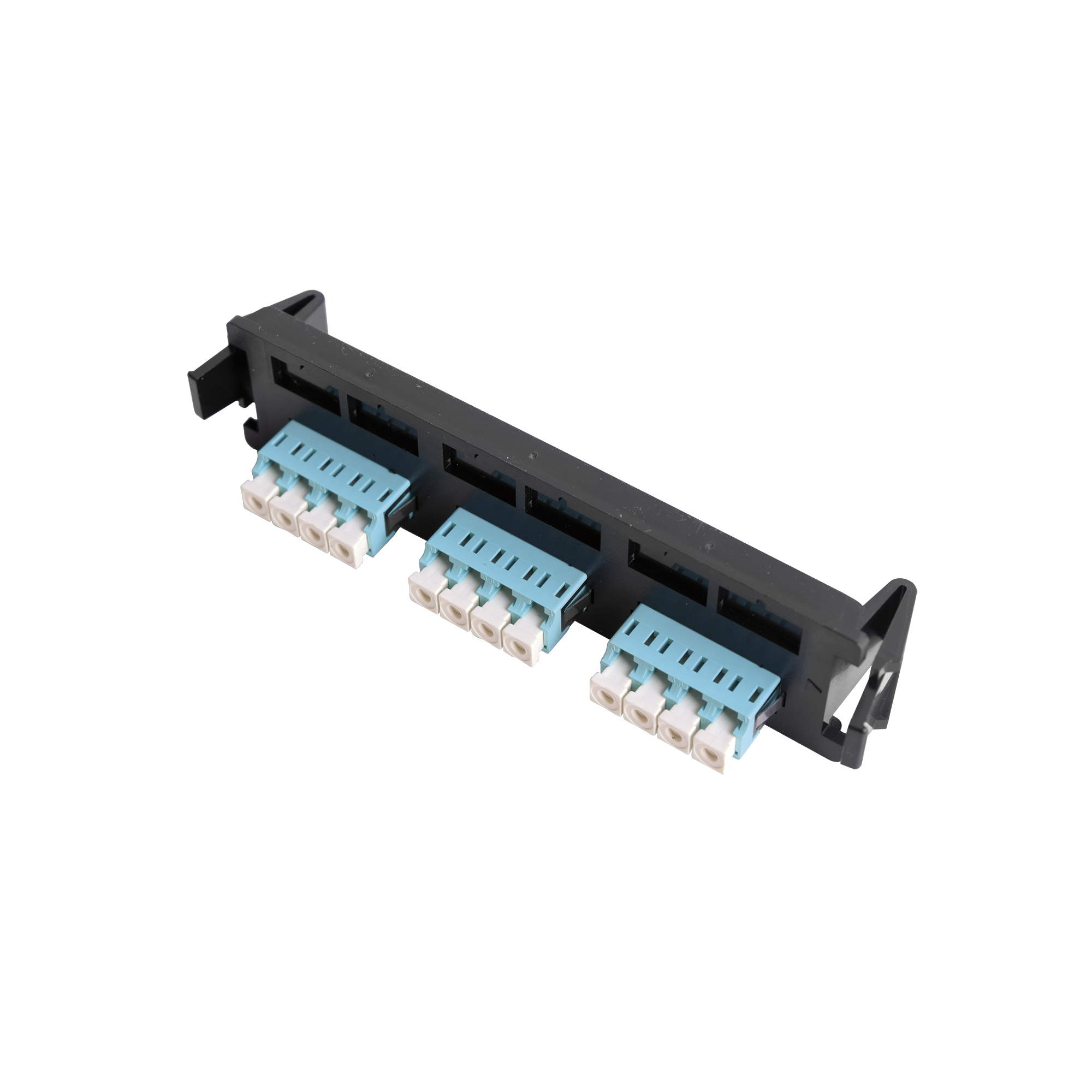 Placa acopladora de Fibra Óptica Quick-Pack, Con 6 Conectores LC Duplex (12 Fibras), Para Fibra Multimodo, Aqua