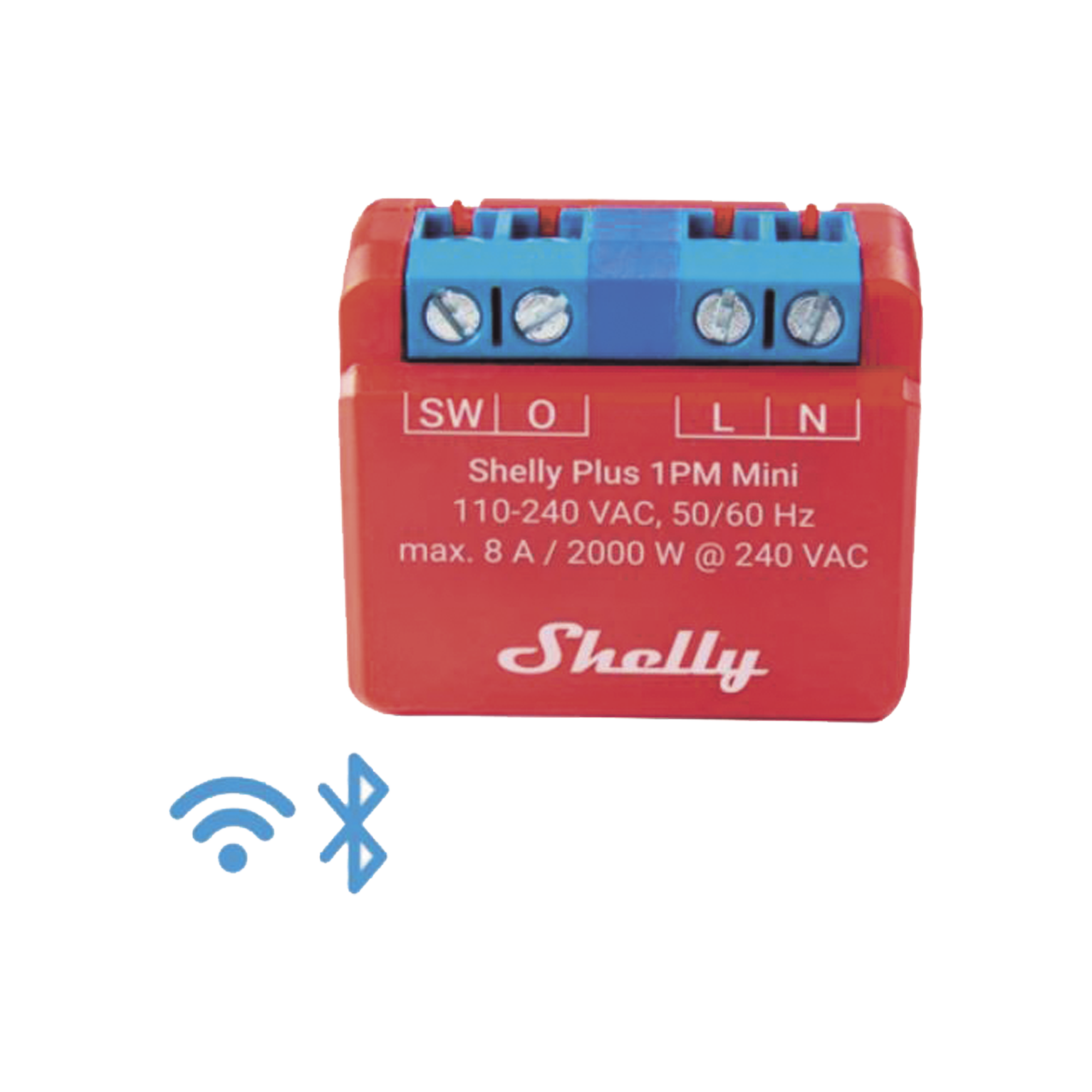 Mini Interruptor inteligente con Wi-Fi, medición de consumo, 1 canal 8A, compatible con asistentes de voz Alexa y GoogleHome