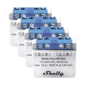 KIT 4 piezas El medidor de potencia más pequeño, inteligente con Wi-Fi, medición de consumo, 1 canal 16A,