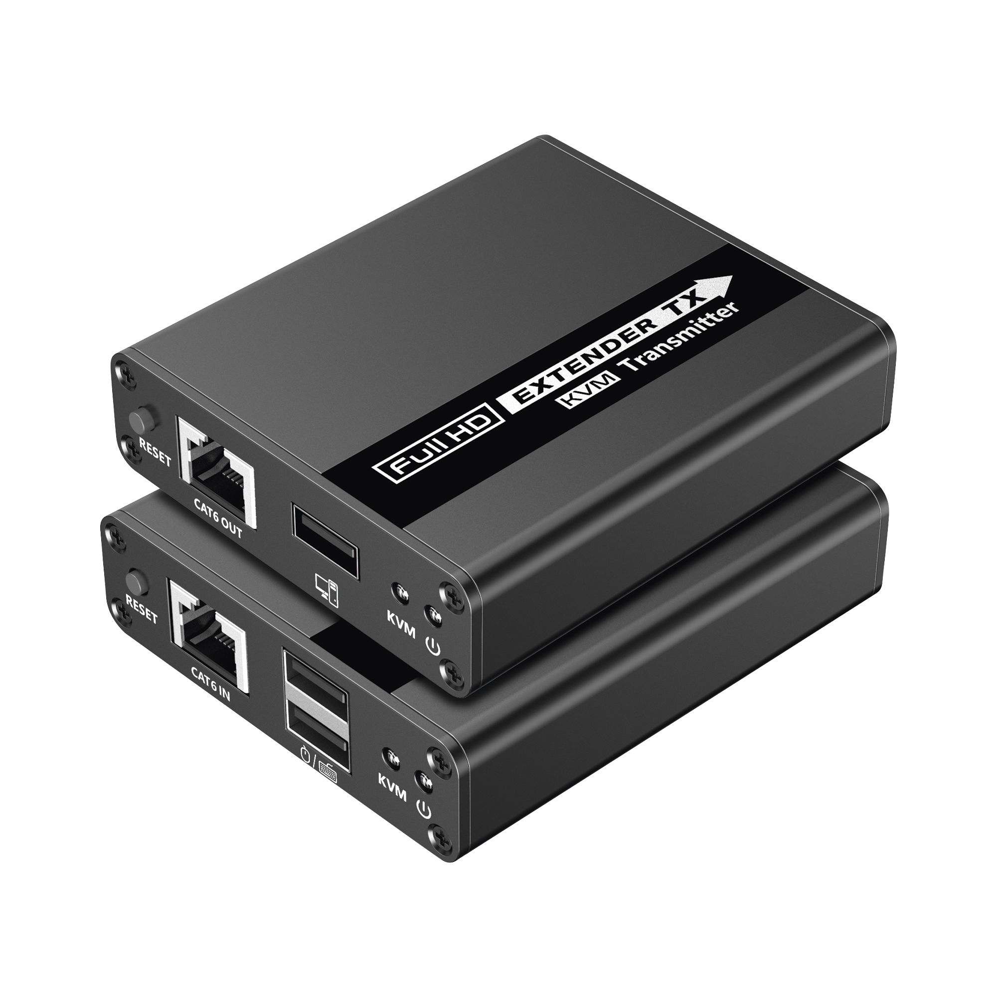 Kit extensor KVM (HDMI y USB) | 40m 4k@30Hz 40m | 1080P@60Hz | Cat 6, 6a y 7 | CERO LATENCIA | HDR | Salida Loop | Uso 24/7 | Salida de audio de 3.5mm | Transmite el Video y Controla tu DVR vía USB a distancia.