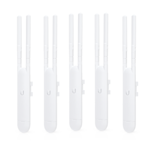 Paquete de 5 Access Point UniFi doble banda para exterior, antenas desmontables 360° , 802.11ac MIMO 2X2, hasta 100 usuarios por equipo. 802.3af, Sin PoE´s