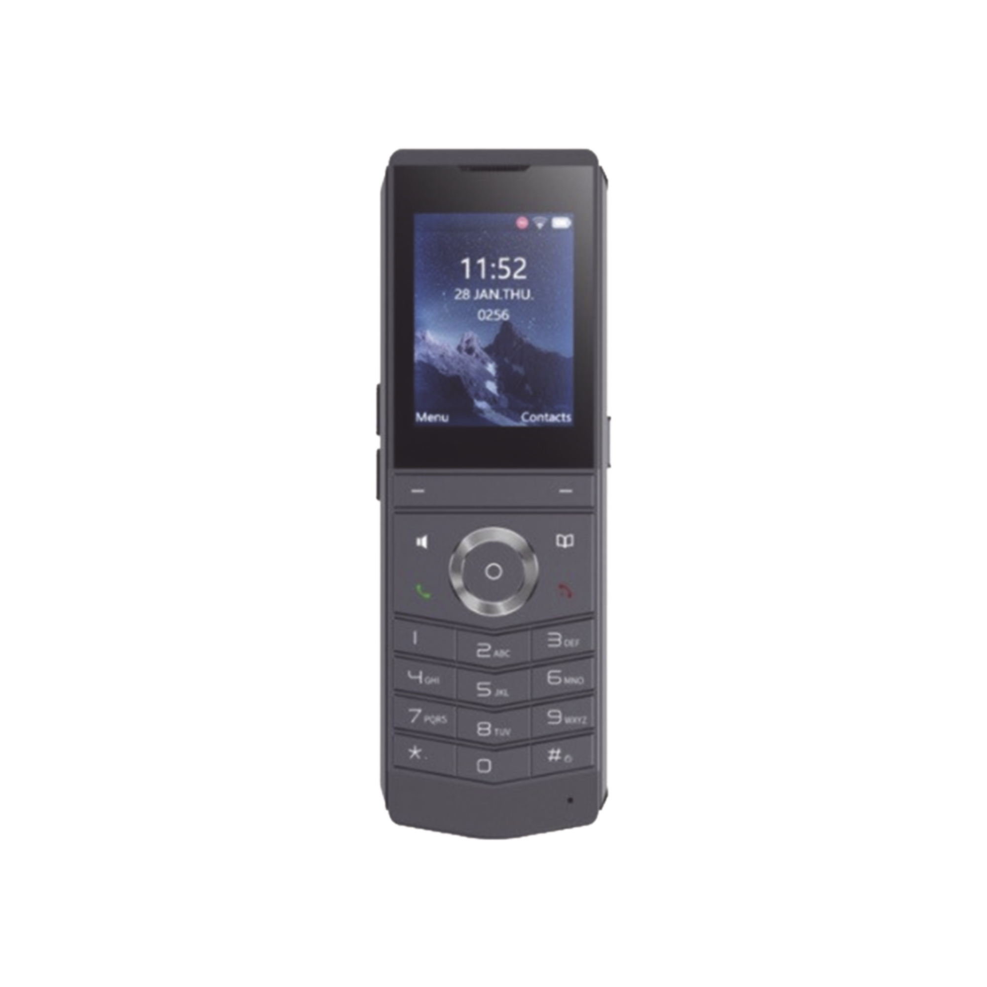 W611W es un teléfono IP Wi-Fi portátil, Resistente, Moderno diseñado para aplicaciones de comunicación móvil.