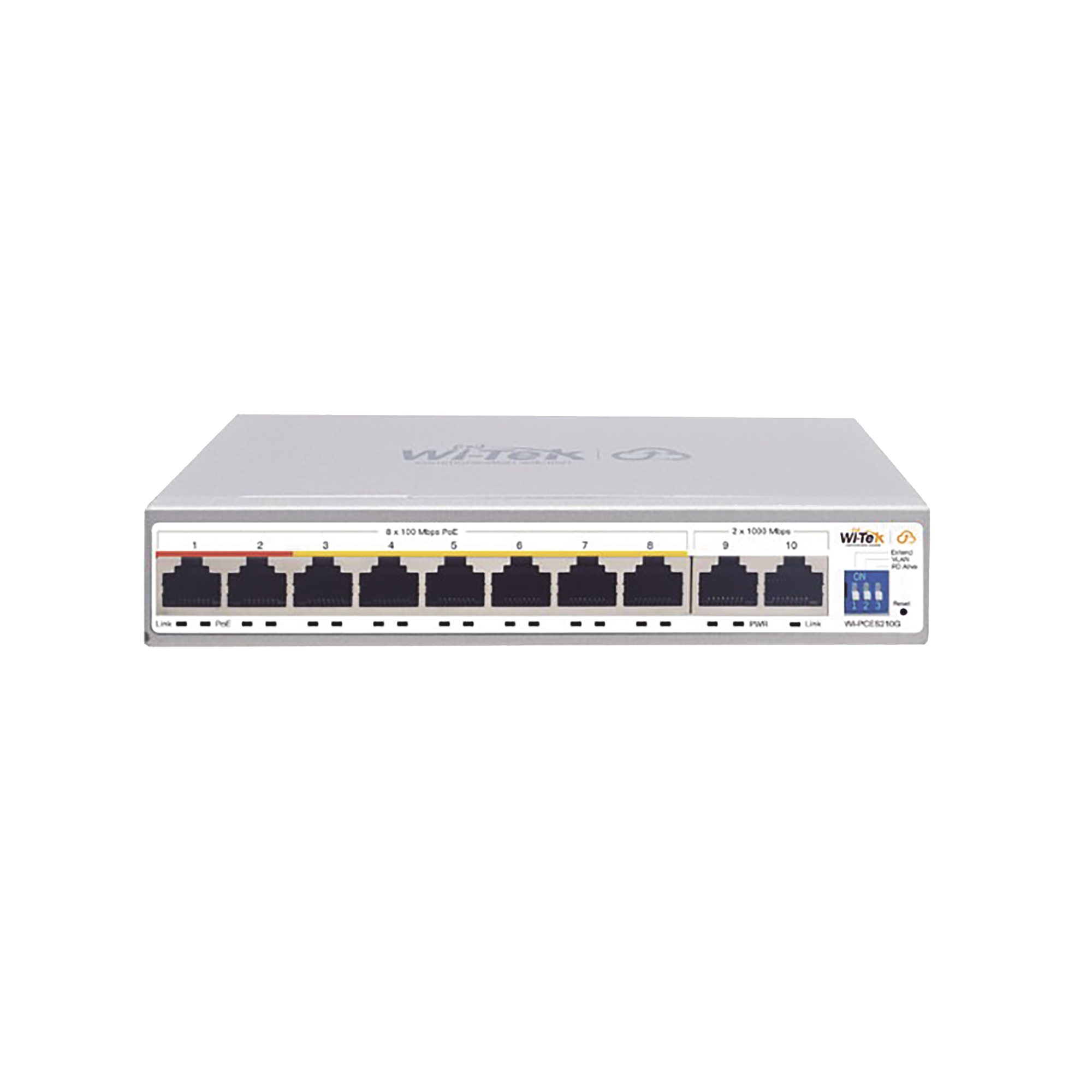 Switch PoE No administrable / PoE de Largo Alcance Hasta 250m / 8 Puertos PoE 10/100Mbps (Puerto 1 Hasta 60W, Puertos 2 al 8 Hasta 30W) + 2 Puertos Gigabit Uplink / Presupuesto 120 W / Plug and Play