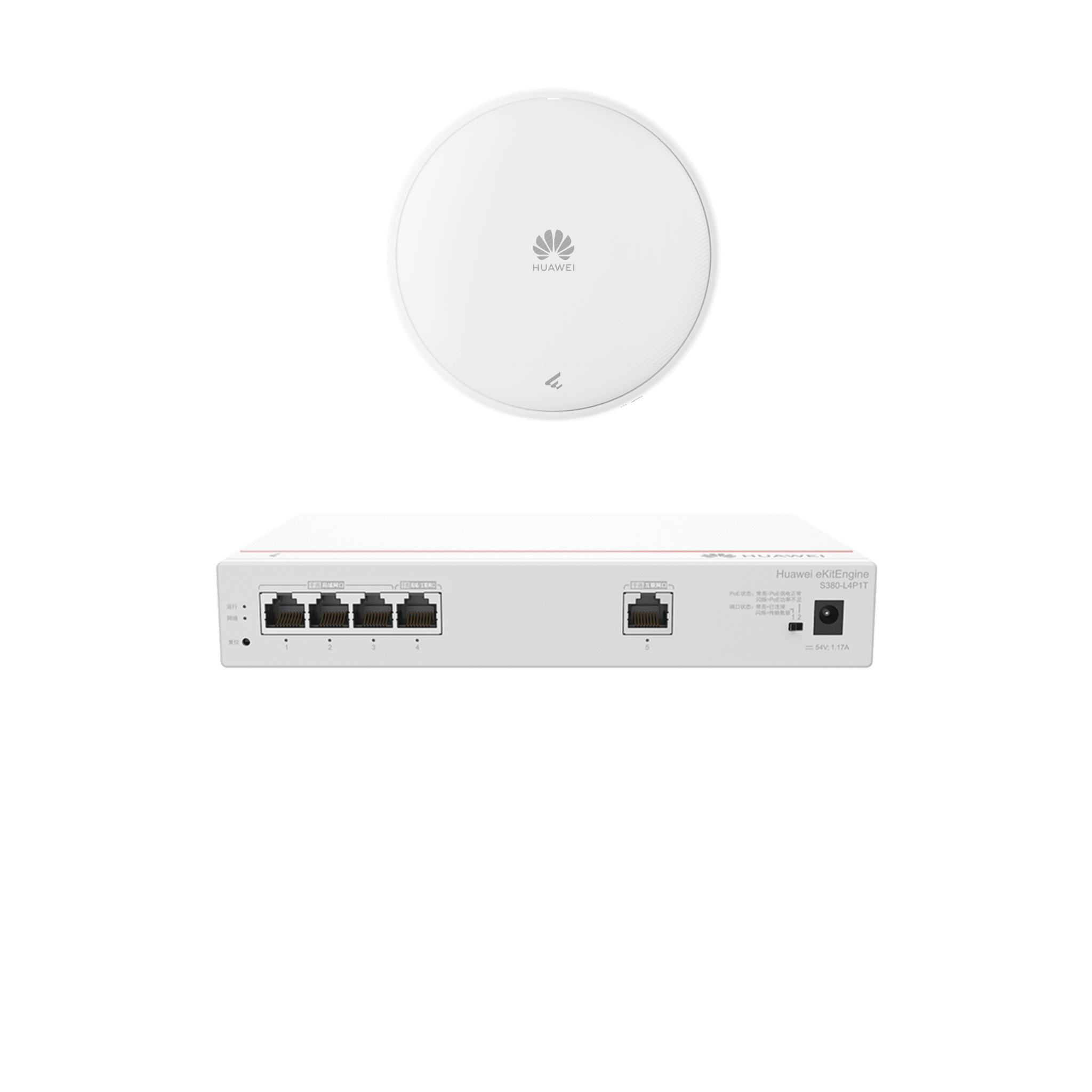 Kit DEMO de Router Multi-Servicio / 1 puerto 10/100/1000 Mbps(WAN) / 4 puertos 10/100/1000 Mbps(LAN) PoE / 50W + Punto de Acceso Wi-Fi 7 / 3.5 Gbps / MU-MIMO 2x2 (2.4GH y 5GHz) / Smart Antenna más cobertura / Instalación en techo y pared