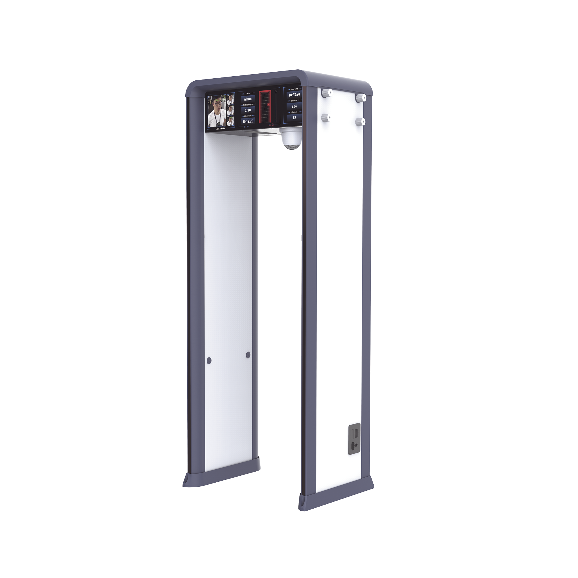 Arco Detector de Metales con Cámara 4MP y Doble Pantalla 7" y 29" / Hasta 72 Zonas Configurable / Tecnología Anti-Interferencia y Sensibilidad de Última Generación / Conteo de Personas y Alarmas