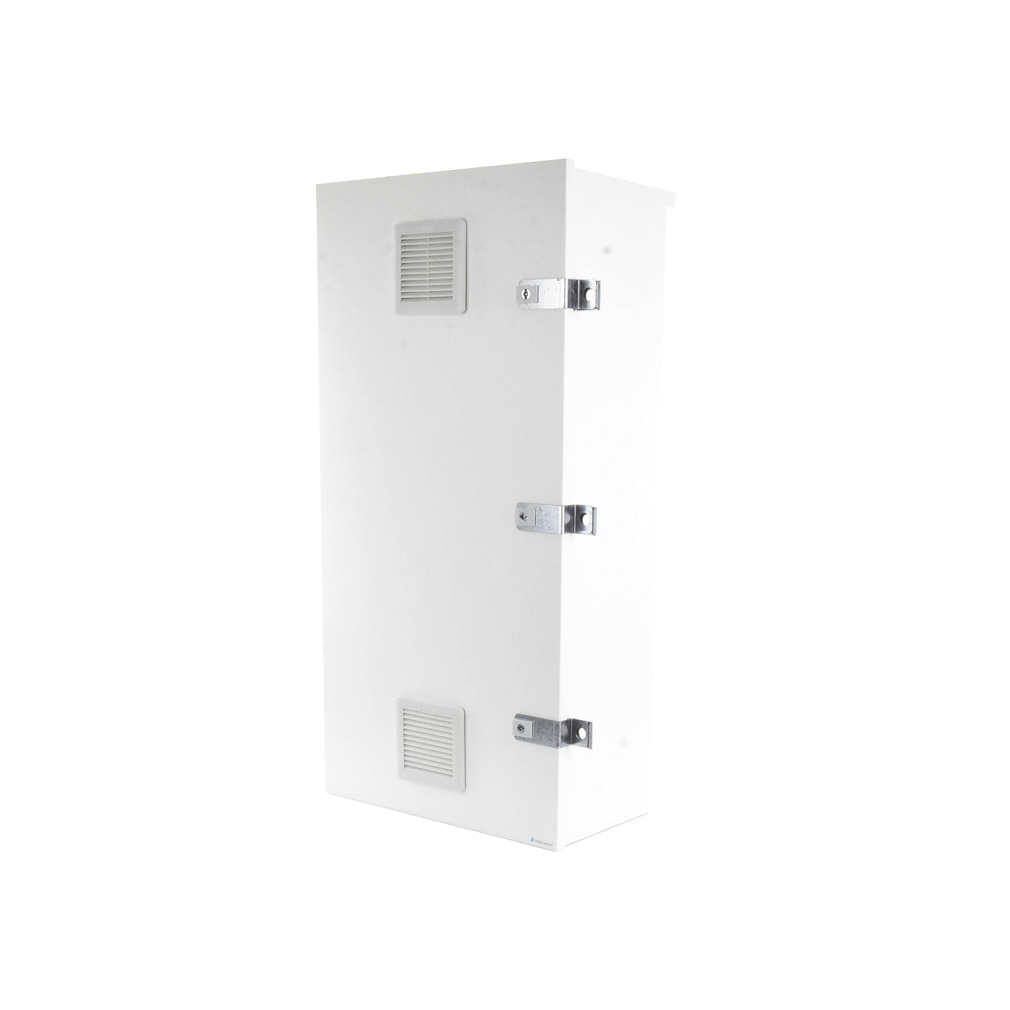 Gabinete para instalación de 3 Baterías PL110D12, Fabricado en Lámina Galvanizada, Accesorios para piso o poste (No incluidos)