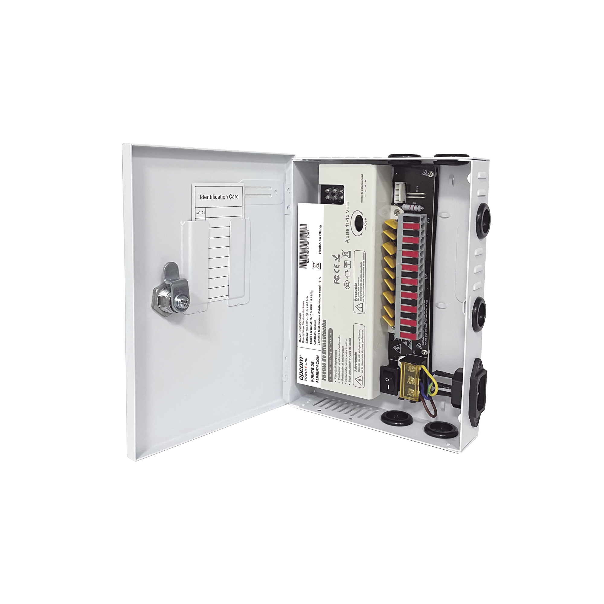 Fuente / 11-15 V / 9 canales / 16 A / Alta tecnología en seguridad / Doble ventilador / Hasta 1.8 Amperes por Salida / Filtro de ruido por canal / Diseño de alta gama.