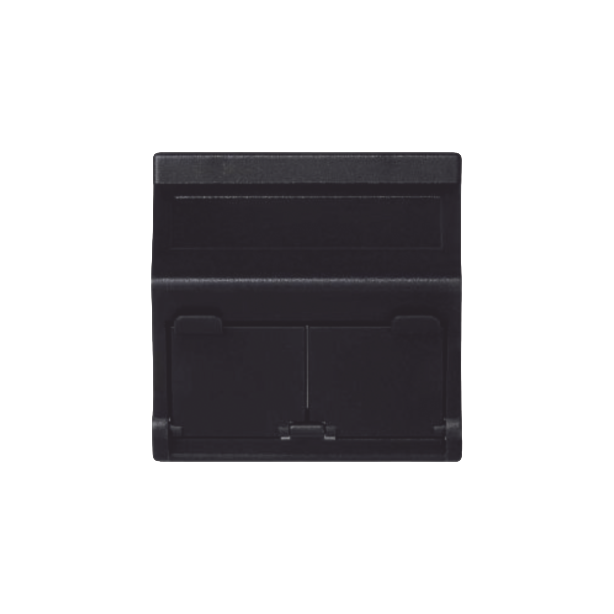 (KB80MD64/14) Placa voz y datos inclinada con guardapolvo y adaptador doble para RJ45 keystone  COLOR GRAFITO