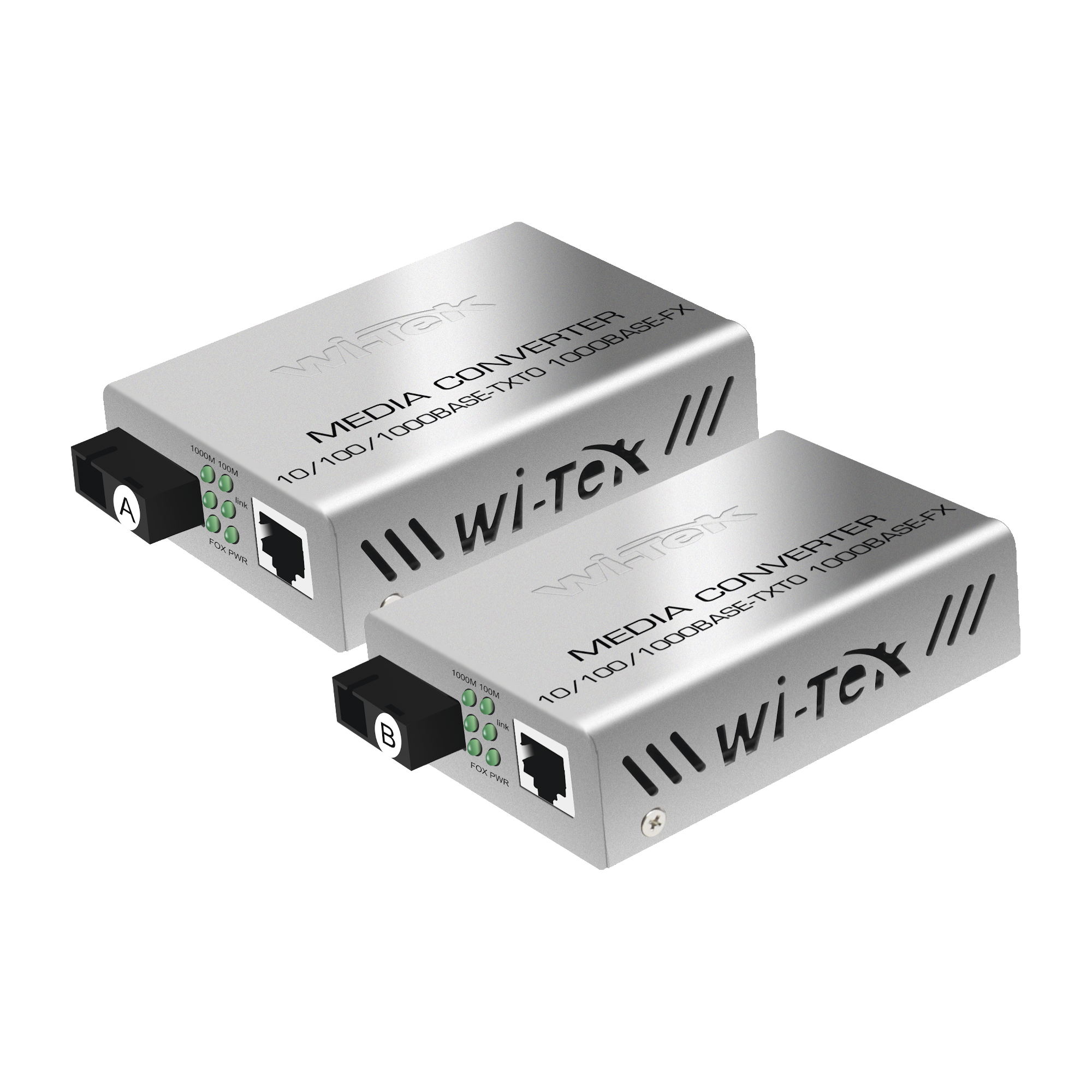 Convertidor de medios / Hasta 25 Km / 1 puerto SC/UPC 1000Mbps / 1 puerto RJ45 1000Mbps / WL: Tx 1310nm - Rx 1550nm / incluye 2 piezas A y B