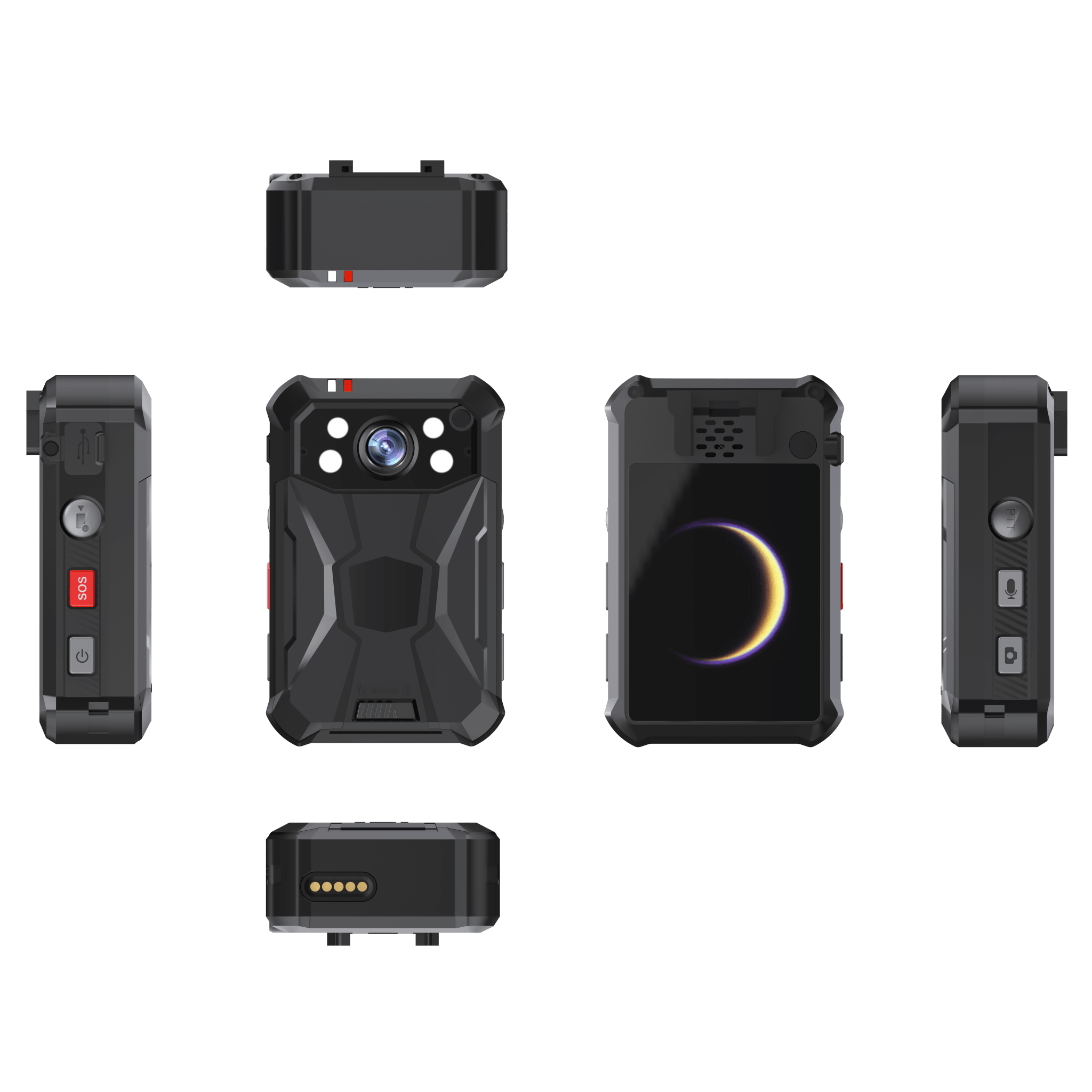 Body Camera Portátil / Grabación a 2K / Pantalla 2.4" LCD / IP68 / H.265 / 32 GB de Almacenamiento / GPS / WIFI / 3G y 4G / Fotos de Hasta 40 Megapixel / Micrófono Integrado