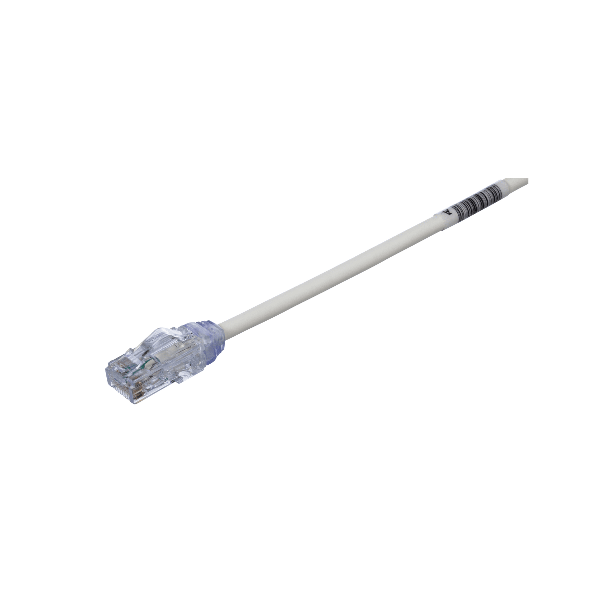 Cable de Parcheo UTP Cat6A, CM/LSZH, Diámetro Reducido (28AWG), Color Blanco, 0.5 m.