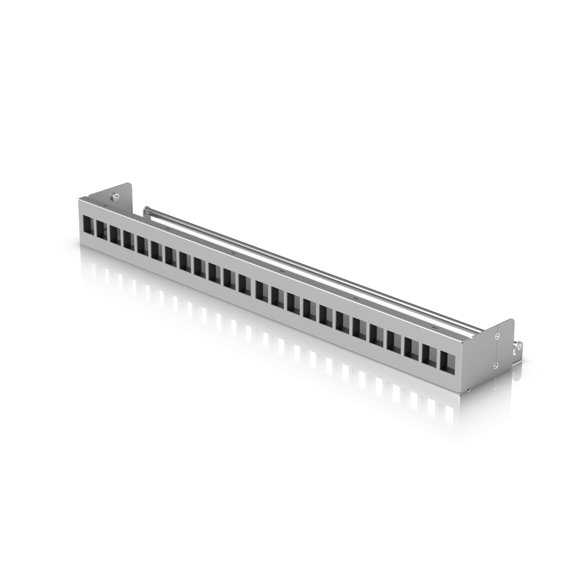 UACC Rack Patch Panel Blank 24 Puertos – Panel Patch Keystone 1U con Barra de Gestión de Cables y Estética Uniforme