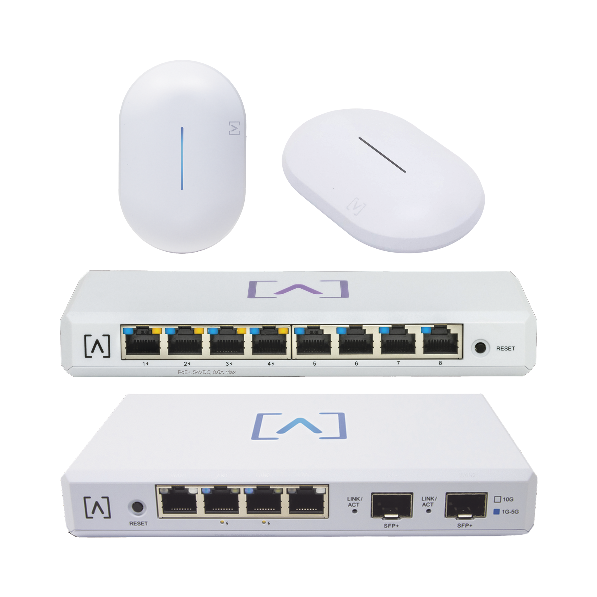 Starter KIT Alta Labs: Incluye 1 Router (Route10) / 1 Switch PoE (S8-POE) / 1 Puntos de Acceso WiFi 6 AP6 / 1 Punto de Acceso AP6-PRO / Bloqueo de Contenido / Administración en la Nube / App Gratuita / Compatible con la plataforma Purple
