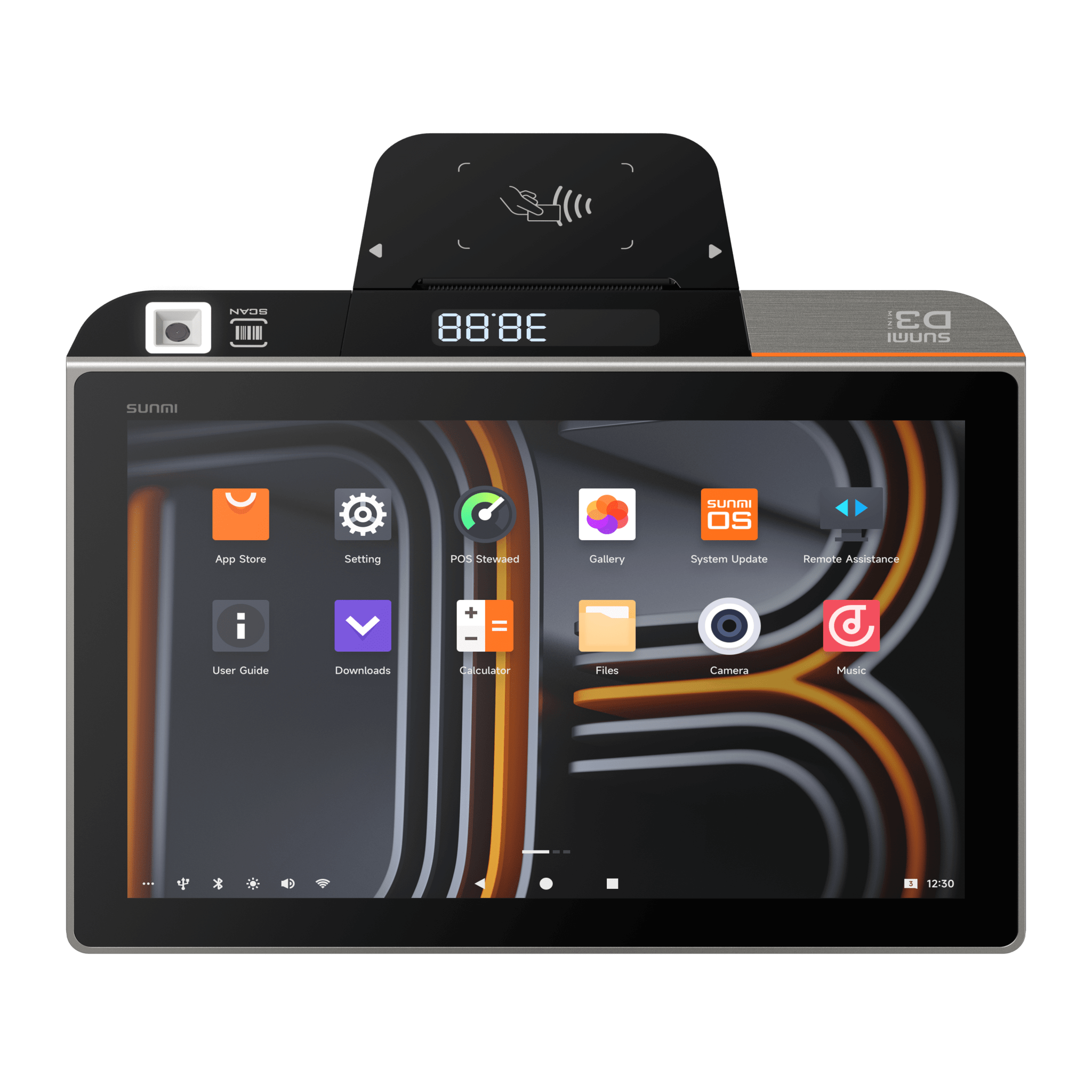 Terminal de Escritorio Inteligente SUNMI D3 MINI / Procesador Qualcomm Hexa-Core 2.4 GHz / 3 GB RAM + 32 GB ROM / Pantalla Principal 10.1" IPS / Impresora Térmica Integrada 58 mm / Android 13 / Bluetooth 5.0 / Wi-Fi Dual Band / Batería