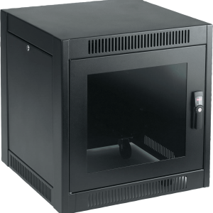 Gabinete SOHO para Oficinas Pequeñas y Home Office, 700 x 600 x 900 mm, Acero Negro, 11U, Ruedas, Sistema de Enfriamiento Pasivo, Puertas con Cerradura, Paneles Laterales Extraíbles