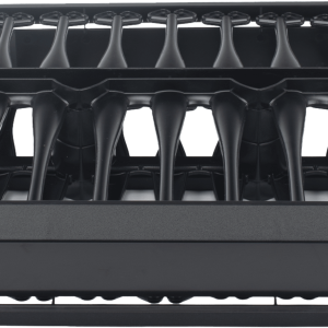 Organizador de Cable Horizontal 1U, Un Solo Lado, 19 Pulgadas, Material Compuesto Negro, Postes de Alta Resistencia, Puntas de Flecha, Montaje Sin Herramientas, Compatible Cat 5e/6/6A, Capacidad Máxima 66 Cables, Cubierta con Bisagra Desmontable