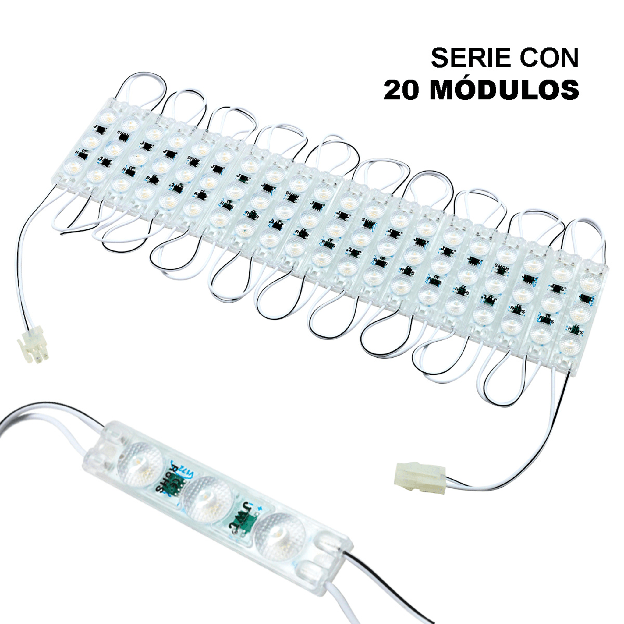 Módulo LED Resistente a Intemperie / 4500 Lúmenes / 110V / Luz Blanca 6 500 K / Hasta 20 Módulos en Serie / No Requiere Transformador.