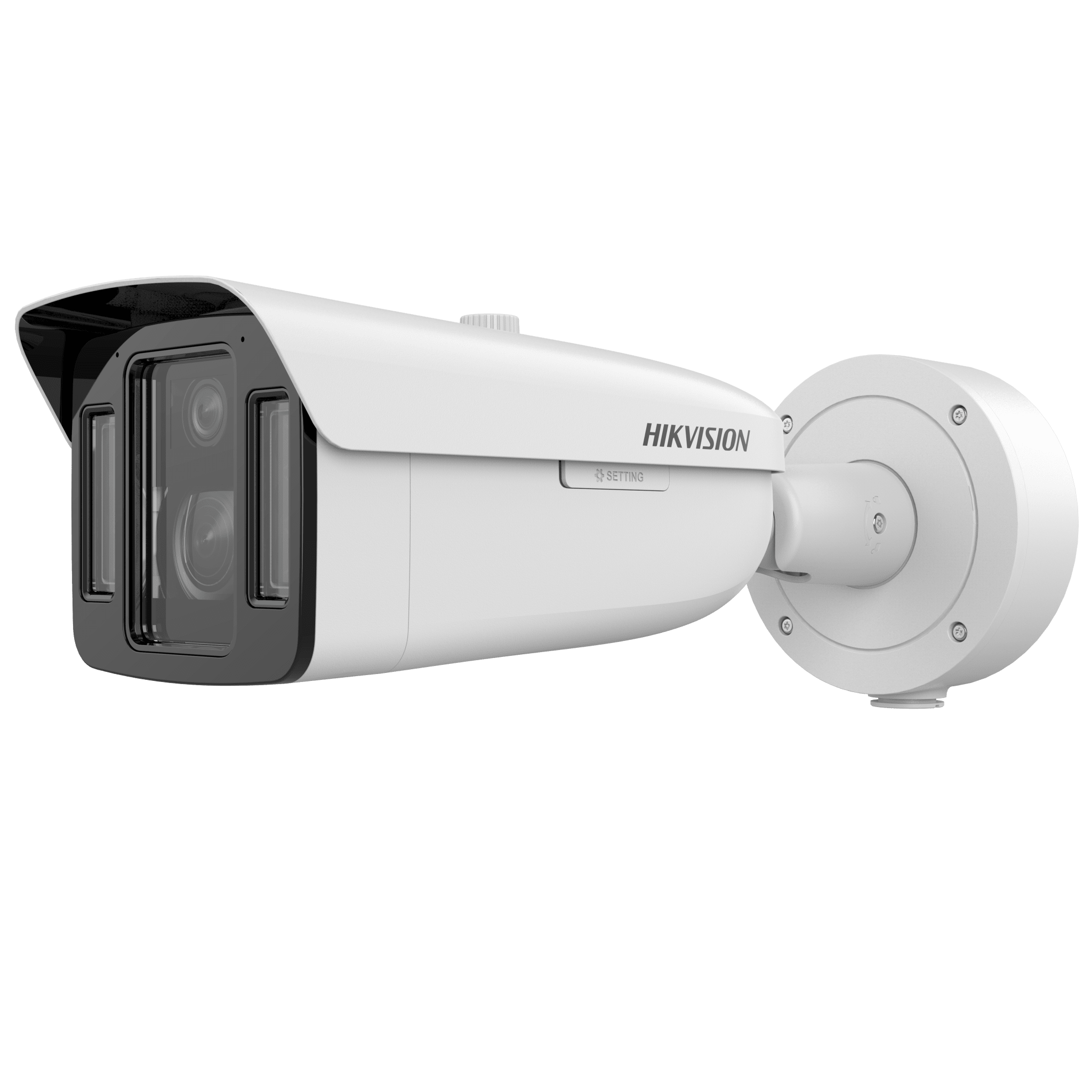 [TandemVu] Bala IP Dual 4 Megapixel (2 Lentes) / Lente Fijo (4 mm / ColorVu) y Lente Mot. (5 a 20 mm / DarkFighter X) / Luz Dual (IR y Luz Blanca) / IP67 / IK10 / Reconocimiento Facial / ACUSENSE / WDR 140 dB / DeepinView / Búsqueda por Atributos