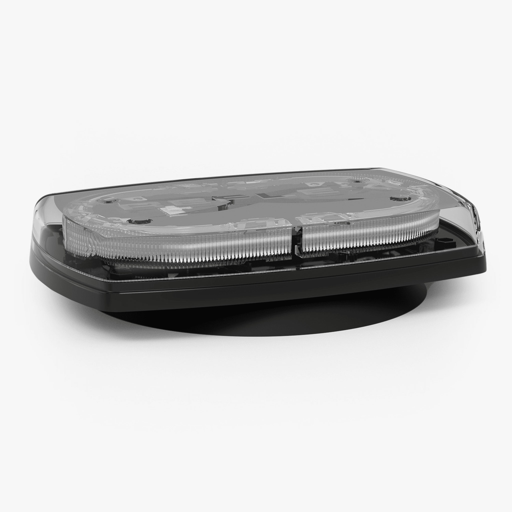 Mini torreta de 48 LED 10" Ámbar/Claro, Lente Transparente, Imán y Encendedor de Vehículo