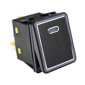 Interruptor tipo Switch con Led Color Rojo / IP65 / Diseño Industrial con panel de Aluminio / NO, COM, NC / Terminales tipo F1