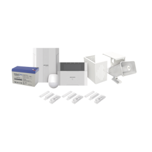 KIT Panel de Alarma AX HYBRID PRO / 1 Panel Híbrido / 1 Monitor LCD / 2 PIR / 3 Contactos Magnéticos / 1 Sirena / 1 Gabinete para Sirena / 1 Batería 12 vcc 7 Amp