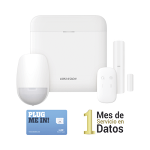 (AX PRO) KIT de Alarma AX PRO con GSM (3G/4G) / Incluye: 1 Hub con bateria de respaldo / 1 Sensor PIR / 1 Contacto Magnético / 1 Control Remoto /1 MICROSIM30M2M incluye 1 mes de servicio/ Wi-Fi / Compatible con Hik-Connect P2P
