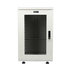 Gabinete Rackeable / 18 Unidades / 19 Pulgadas / Puerta de Cristal / Capacidad de Carga 750 Kg / Dimensiones 600x605x930 mm (23.6x23.8x36.6 in)