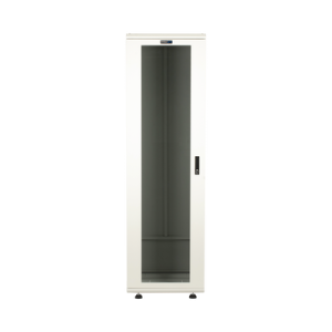 Gabinete Rack 42 Unidades / Piso 19 Pulgadas / Puerta Cristal Templado / Capacidad Carga 1000 Kg / Acero Calibres 16-18-20 / Ventilación Superior / Cerradura Seguridad, Niveladores Incluidos