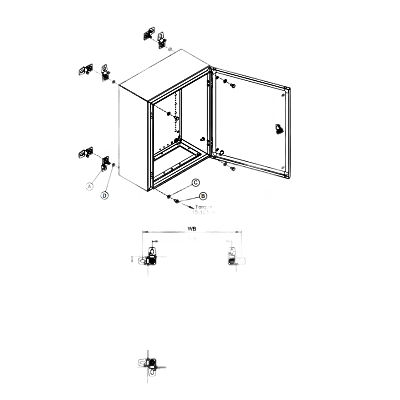 Soporte de Montaje en Pared para Gabinetes NEMA / Brackets Externos AW / Acero Suave Zincado 3 mm / 36x76x21 mm (1.42x2.99x0.83 in) / Incluye 4 Unidades con Accesorios / Mantiene Protección NEMA / IP - Image 3