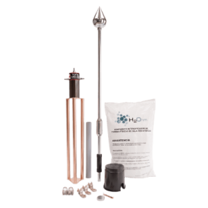 Kit Pararrayo con Punta de Acero Inoxidable con Avance de Cebado de 60 m. y Accesorios de Instalación en Torre.