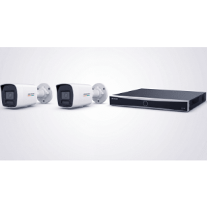 [ KIT ACUSEEK 2 CAM + 1 NVR ] / NVR 12 Megapixel / 8 Canales IP / 8 Puertos PoE / Cámara 4 MP / Tipo Bullet / Luz Dual 30 mts IR + 30 mts Luz blanca / Microfono Integrado / Exterior IP67 / WDR