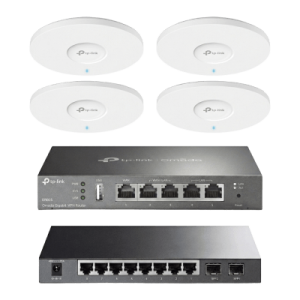 Kit de Iniciación en redes OMADA / 1 Router / 1 Switch TL-SG2210P / 4 Punto de Acceso EAP613