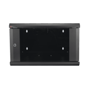 Gabinete de Pared Desarmable / 6U / 19 Pulgadas / 600 x 550 x 382 mm / Cristal Templado 5 mm / Carga Estática 60 kg / Acero SPCC RAL 9004 / IP20 Interior / RoHS