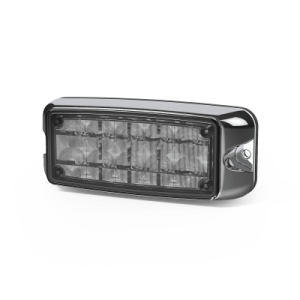 Luz de Advertencia de 5X2" 10 LED, Rojo/Azul, Bisel Cromado, Lente Transparente