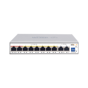 Switch PoE / Administración en la nube / Con 8 puertos 10/100 Mbsp PoE af/at / 2 Puertos Uplink 10/100/1000 Mbps /  Presupuesto 100 W / PoE hasta 250 metros / Soporta protocolo ONVIF