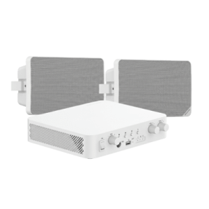 Kit de Audio | 70/100V | 2 Altavoces de pared | Bluetooth | Color Blanco | Hik-Connect