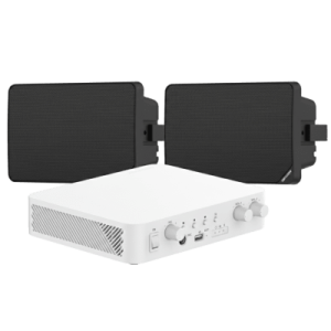 Kit de Audio | 70/100V | 2 Altavoces de pared | Bluetooth | Color Negro | Hik-Connect