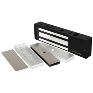 Kit Para Control de Acceso Incluye Chapa Magnética de 1200 Lbs Color Negro / Montaje En "U" Para Puerta de Cristal /  Uso Interior / Certificación UL / Diseño Elegante
