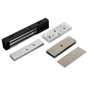 Kit Para Control de Acceso Incluye Chapa Magnética de 600 Lbs / Montaje En "U" Para Puerta de Cristal /  Uso Interior / Certificación UL / Color Negro / Diseño Elegante