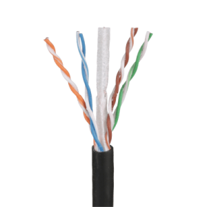 Bobina de Cable UTP de 4 Pares OSP (Planta Externa), Cat6 de Rango Extendido, 22 AWG, Color Negro, 305 Metros (1000 Pies).