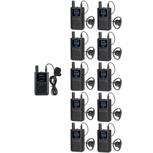 Kit para guía turístico de 1 transmisor y 10 receptores