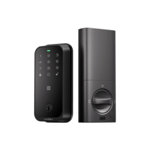 Cerradura Inteligente con Huella Digital LNDU HK01W / WiFi Integrado / Compatible Apple HomeKit / Teclado Táctil / 8 Baterías AA / Escaneo iPhone-Apple Watch-Fob / Bloqueo Manual y Automático / Exterior IP54