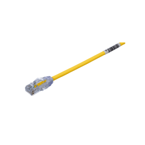 Cable de Parcheo UTP Cat6A, CM/LSZH, Diámetro Reducido (28AWG), Color Amarillo, 0.61 Metros (2 Pies)